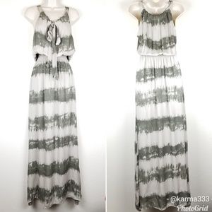 Parker Gathered 100% Silk Halter Maxi Dress Sz XS